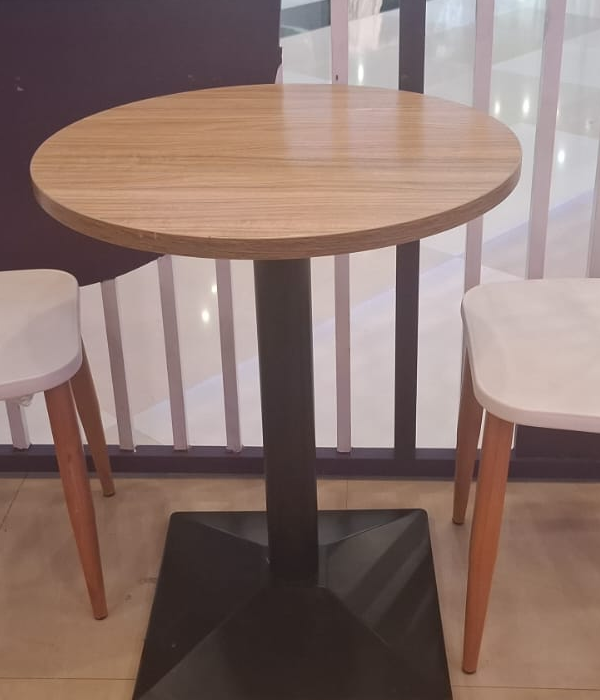 Round Cafe Table with High-Quality Ply Top & Powder-Coated Base